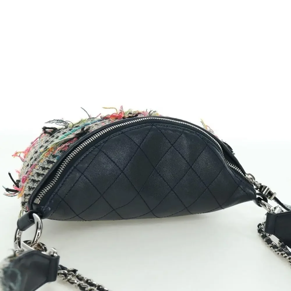 Chanel Matelasse Tweed Chain Crossbody Bag Multicolor